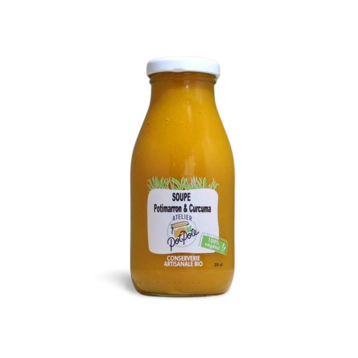 Soupes Bio 50cl carotte coco Atelier PotPote soupe carotte noix de coco et curry bio artisanale made in Nantes