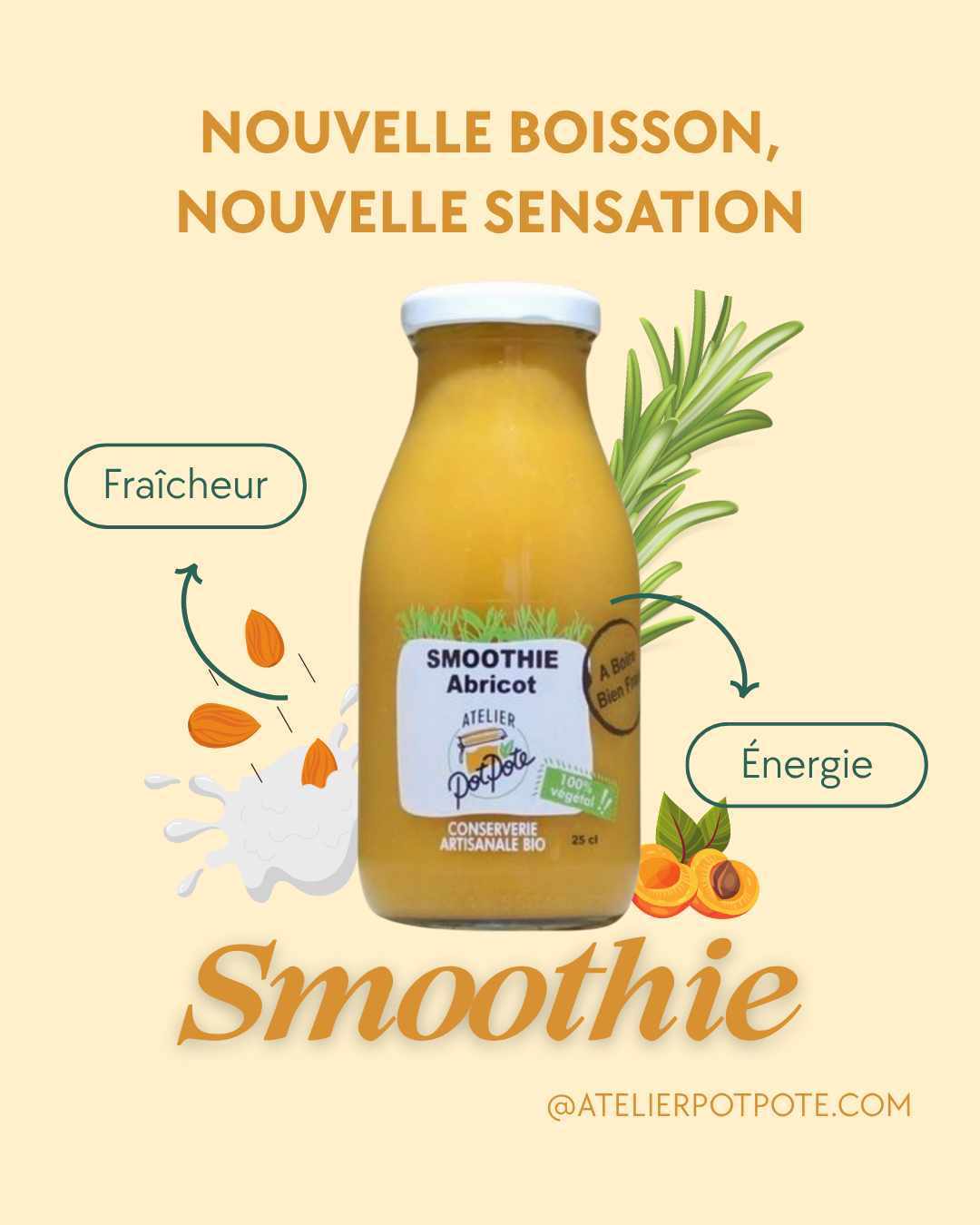 Smoothie Abricot au Lait d’Amande Bio : l’art de la pause saine et gourmande 