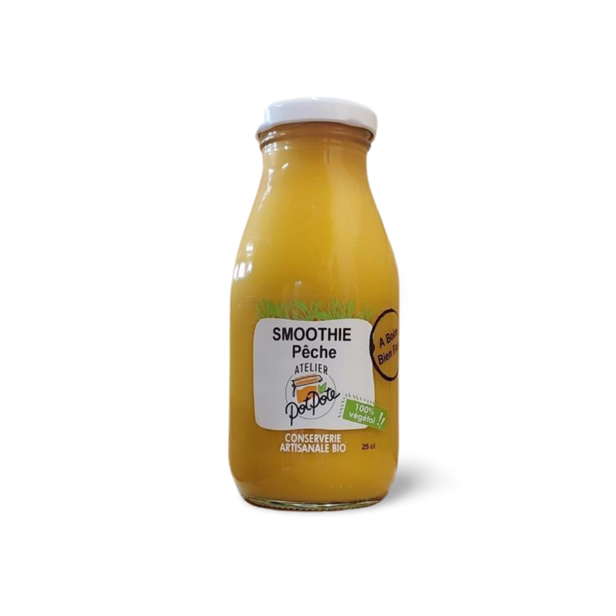 Smoothie pêche 25cl-Atelier PotPote smoothie pêche bio 25cl